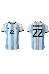 Argentiina Lautaro Martinez #22 Jalkapallovaatteet Kotipaita MM-kisat 2022 Lyhythihainen